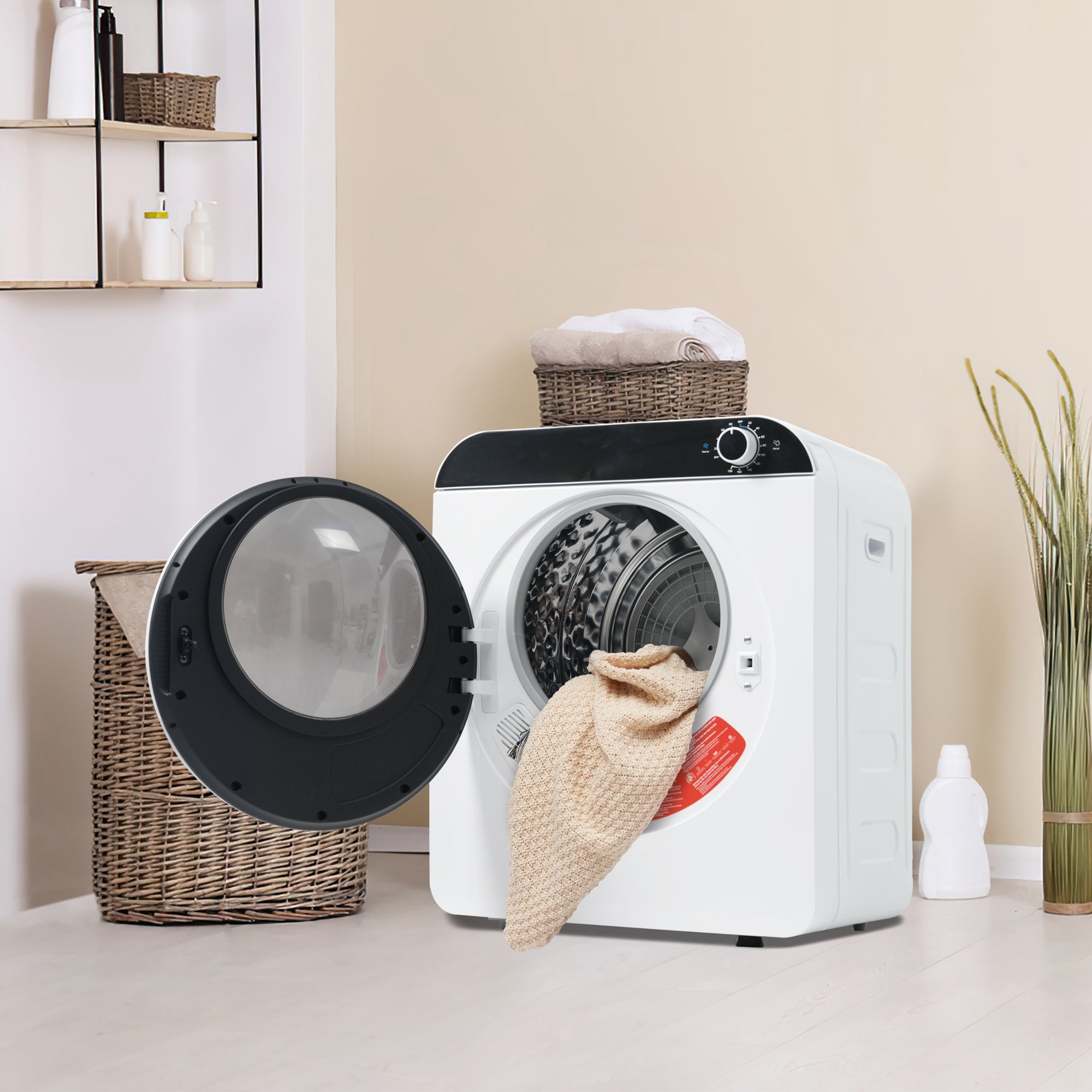 Suszarka bębnowa ścienna z wywiewem, 3 kg / 830 W, z 4 programami - Klasa energetyczna G - 49 x 43,5 x 59 cm - Kolor biały - 2