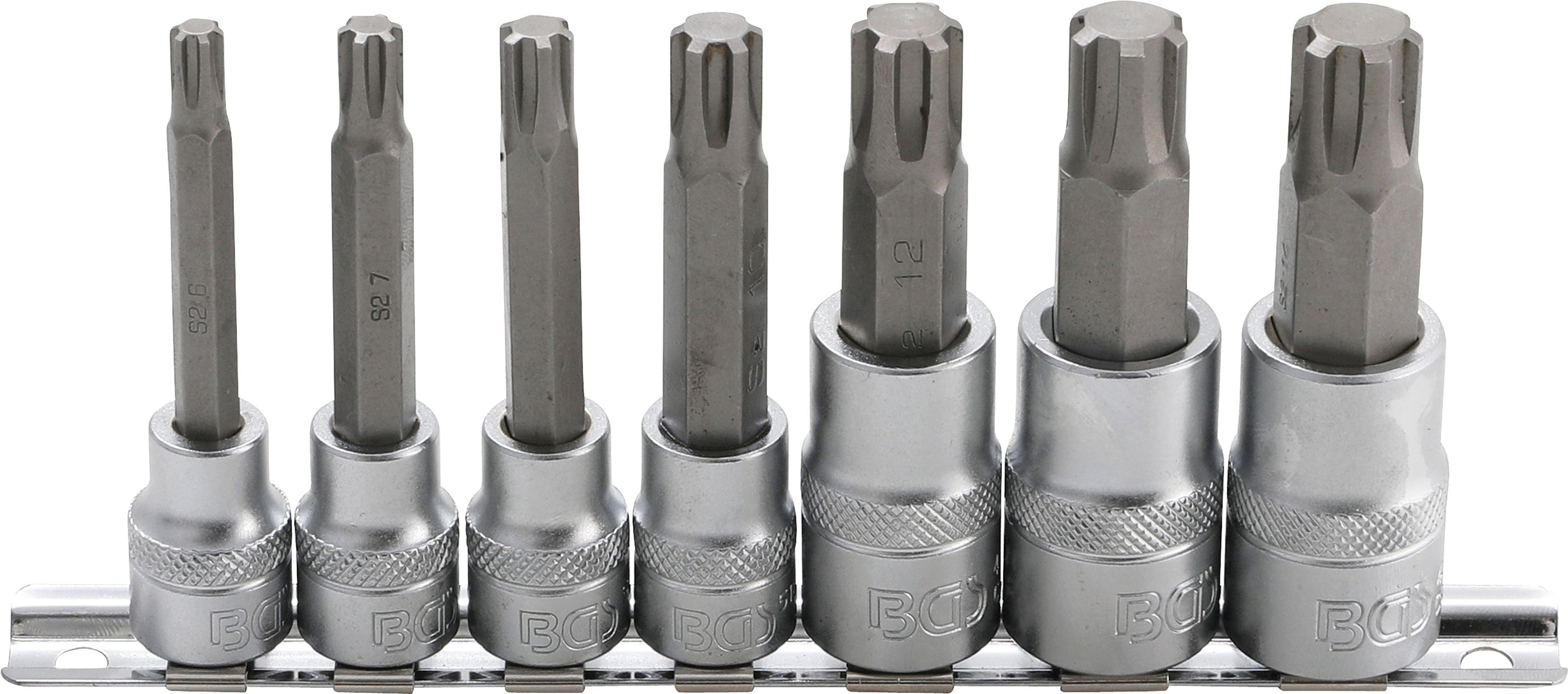 Zestaw bitów BGS napęd kwadratowy wewnętrzny 10 mm (3/8") / 12,5 mm (1/2") profil klinowy (do RIBE) M6 - M14 7-częściowy - 5185