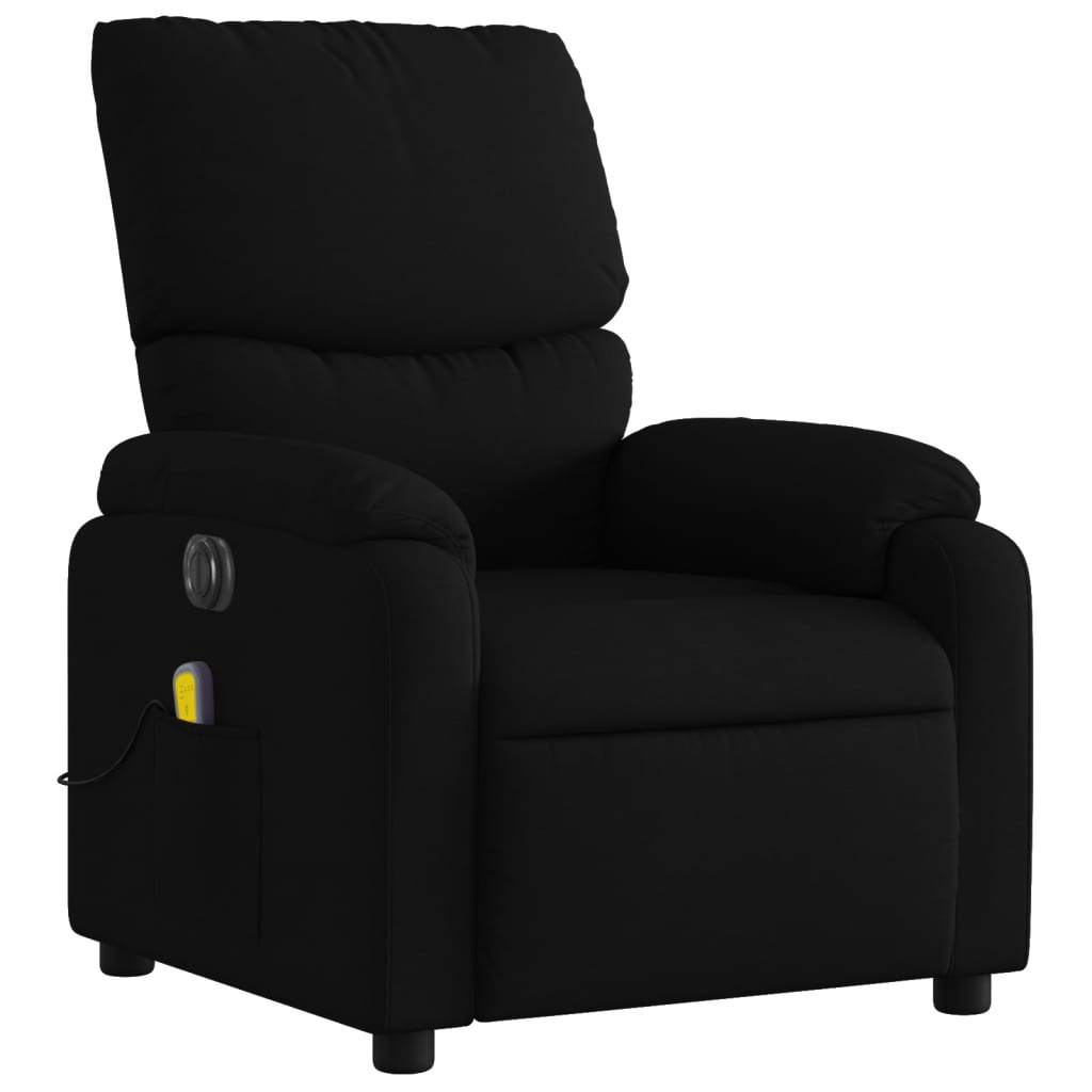 Fauteuil de massage inclinable électrique noir en tissu - 4