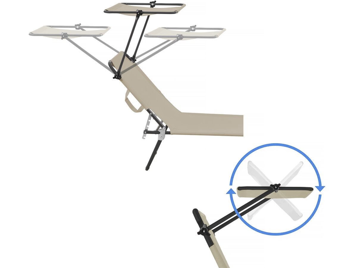 Lot de 2 bains de soleil pliable 