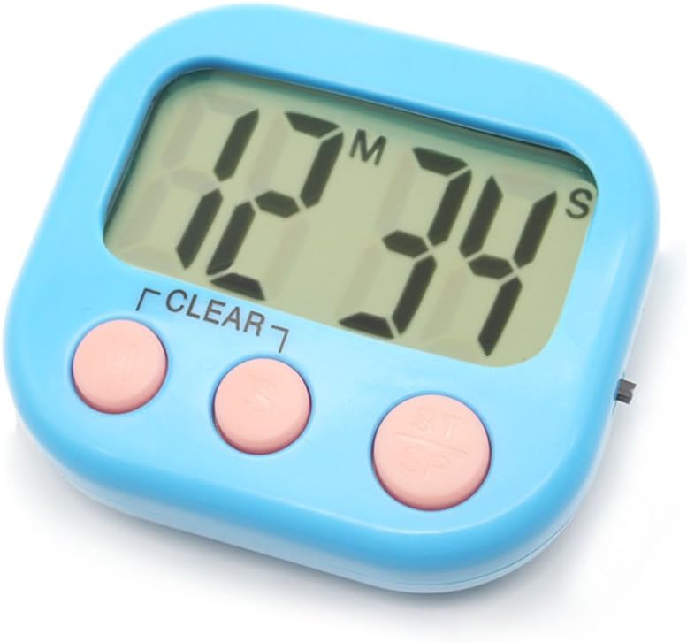 Confezione da 6 timer digitali per insegnanti, piccoli timer per bambini, retro magnetico, grande display LCD, allarme forte, minuti, secondi, conto - 3