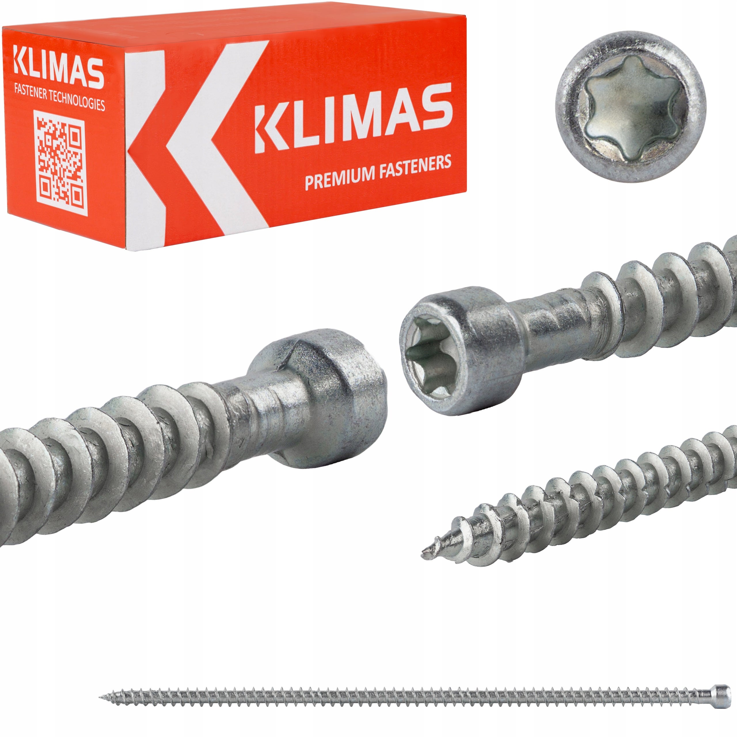 Wkręty konstrukcyjne Klimas WKFC Pełny gwint Łeb walcowy 8x240 mm 50szt