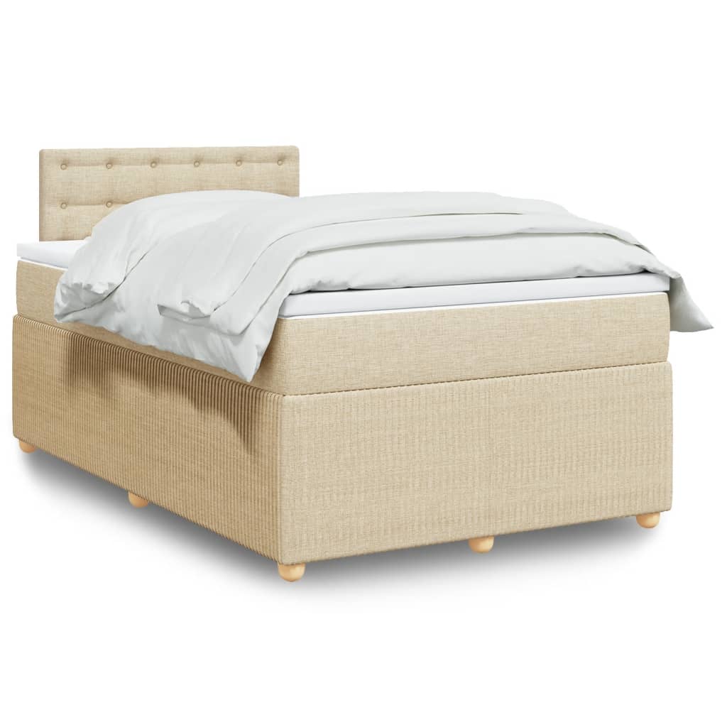 Letto rete a doghe con materasso panna 120x190 cm tessuto Leroy