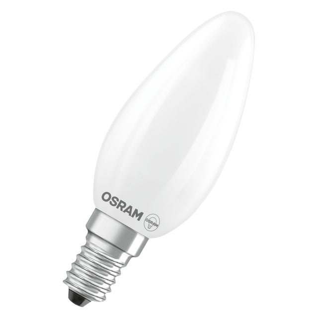 OSRAM Lampe LED forme étoile bougie B40 filament, 2700 K blanc chaud, 3,4 W, E14, dépolie, 470 lm, 15&nbsp;000 h, pour lustres, luminaires décoratifs