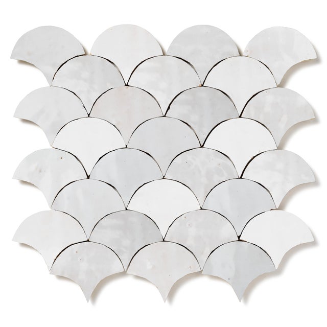 Carrelage Zellige Marocain Blanc Fes Petite Ecaille 7,8x9,8 cm (vendu par 1 m²) - RO'MA NATURE