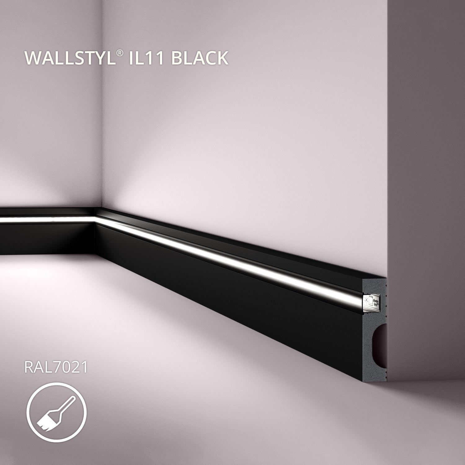Plinthe NMC WALLSTYL IL11 BLACK Moulure décorative Moulure en stuc Éclairage indirect - 2