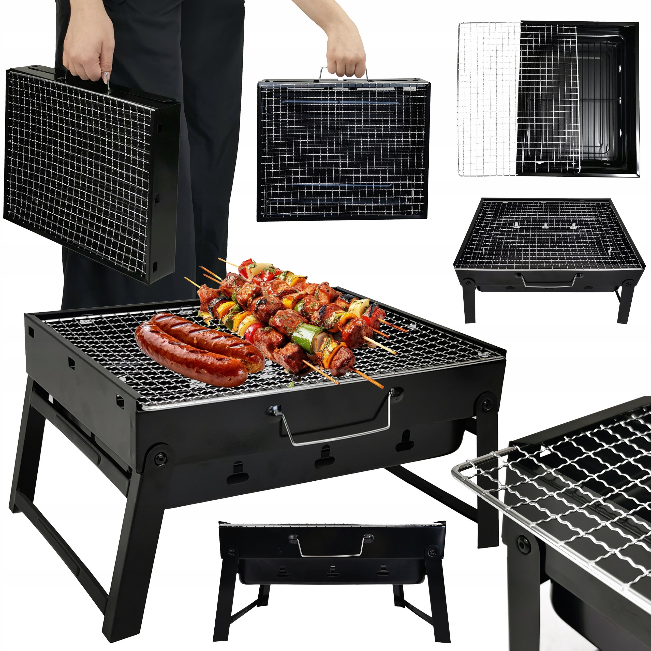 Grill węglowy turystyczny składany kempingowy BBQ 1005