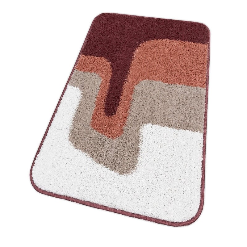 Zestaw 3 Dywaników Mata łazienkowa Dywanik Przyłóżkowy Gładkie Włosy Miękki Absorbent Antypoślizgowy Zmywalny Czerwony