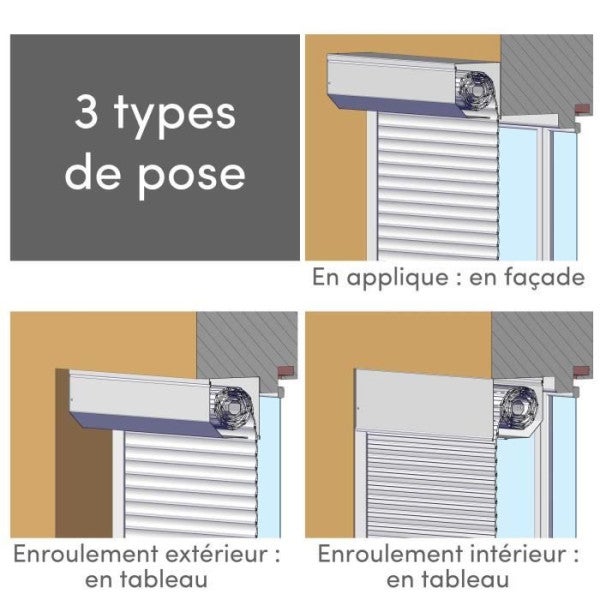 Volet roulant manuel a tirage pour porte L100 x H220 cm PVC -Coloris Blanc - - 4