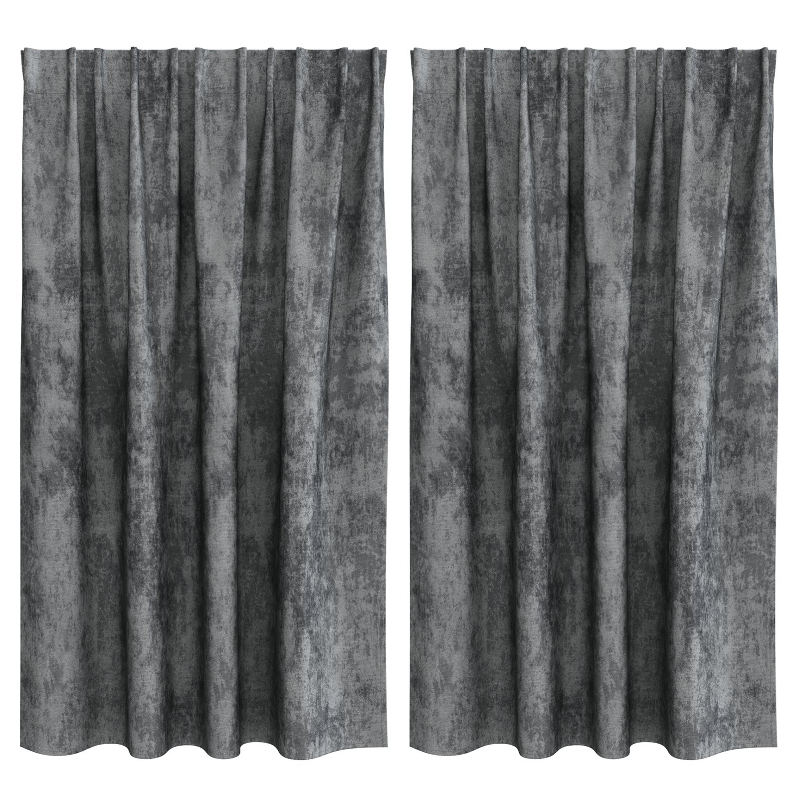 Zasłony z weluru z zasłonami 2 pcs Szary 140 x 140 cm Aksamit vidaXL