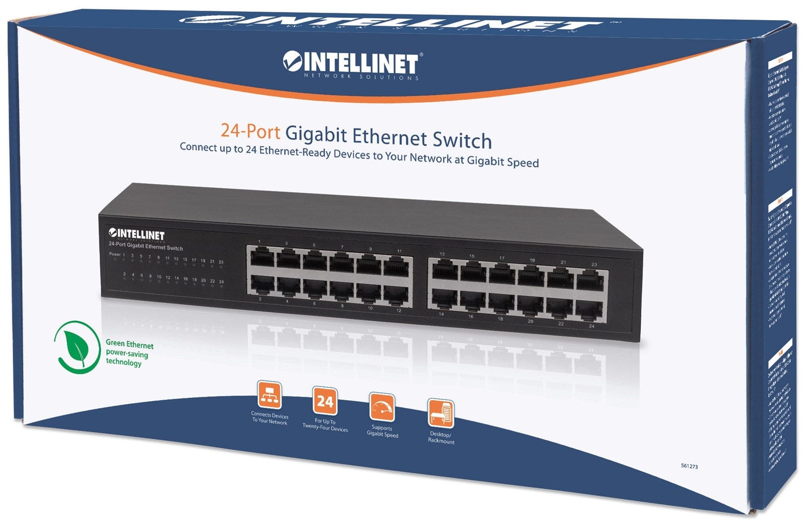 Commutateur Ethernet Gigabit Intellinet 24 ports, 24 ports RJ45 10/100/1 000 Mbit/s, IEEE 802.3az (Energ - 2