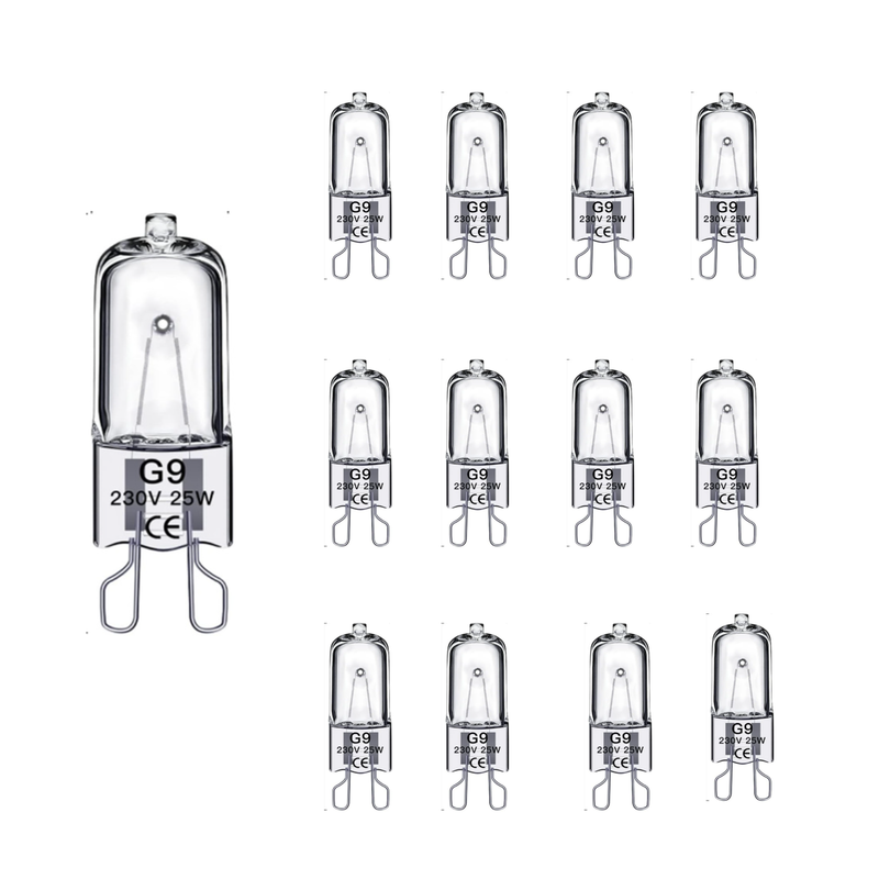 Ampoule halogène G9 (12 pièces) 25 W 230 V Blanc chaud 350 lm Sans — free download