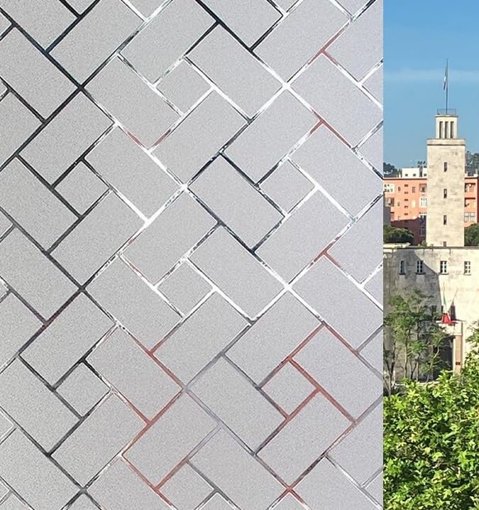 Dekoracyjna folia szklana (cegły, 60 x 200 cm) DUŻE ROZMIARY Prywatność Samoprzylepna Bez kleju Anty-UV Bez pozostałości Łatwa aplikacja Okna Prysznic