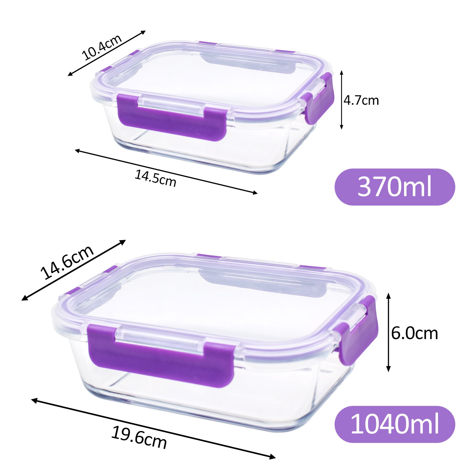 Recipientes de Cristal Para Alimentos - 20 Piezas (10 recipientes y 10 tapas) - 4