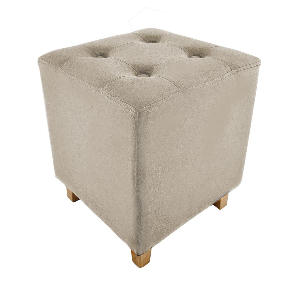 Pouf carré Hippolyte beige - 3