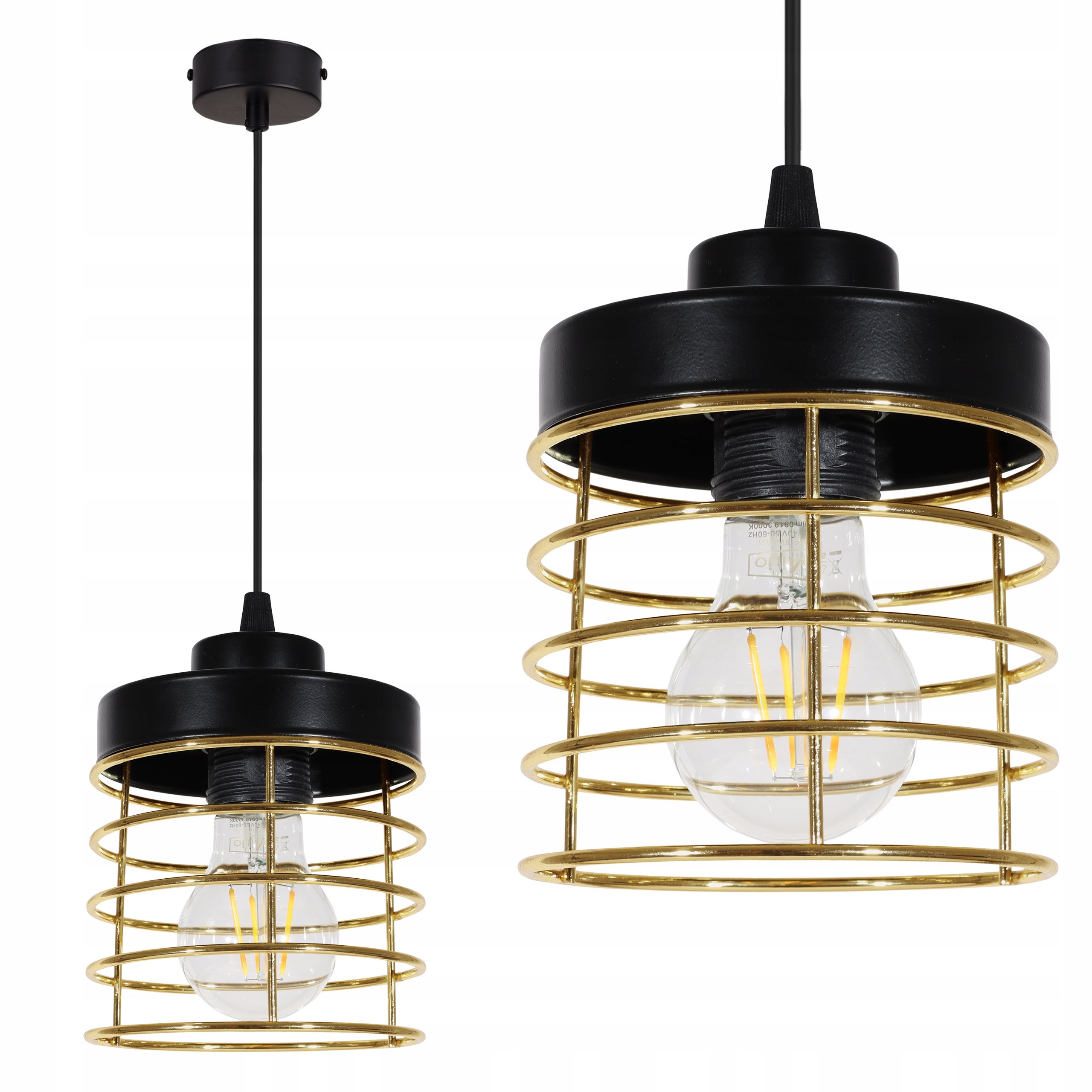 Lampa sufitowa wisząca Rasti glamour 1xE27 abażur złoty Light Home LH