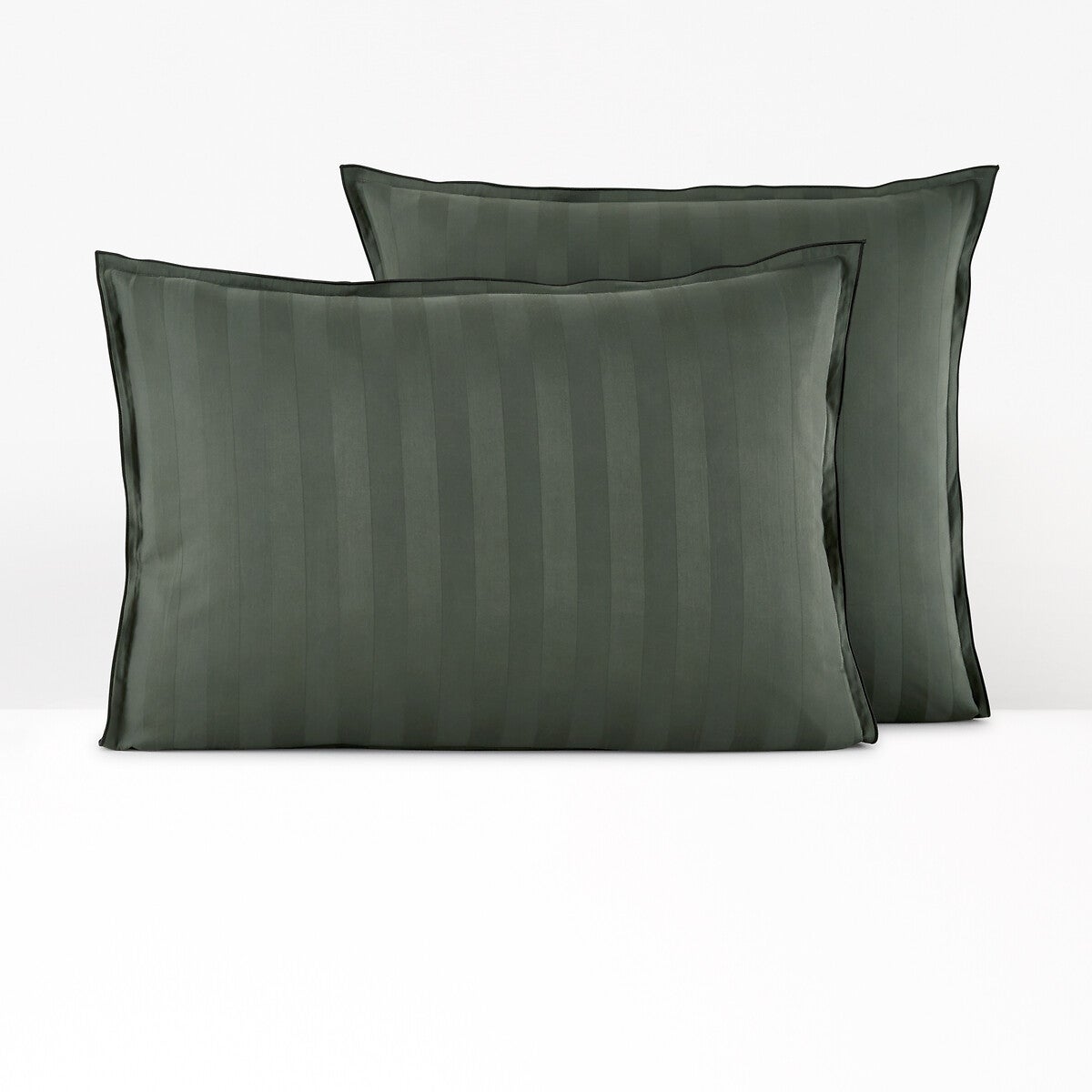 Coussin Déco Baroque Rayé Noir Et Gris - MacKenzie-Childs - Franges - 50x50 Cm - Unique