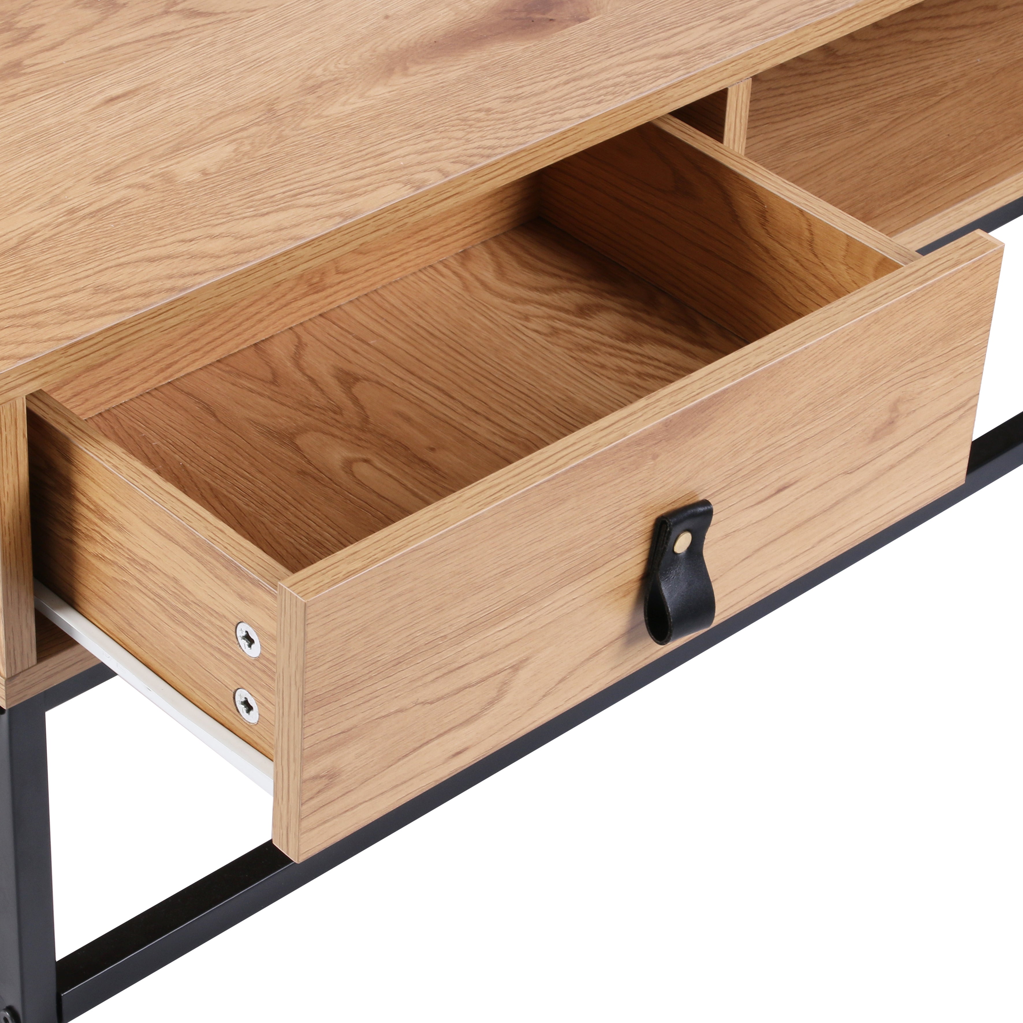 Table Basse - Home Deco Factory - Abbott - Bois Et Métal - Marron Et Noir - 5