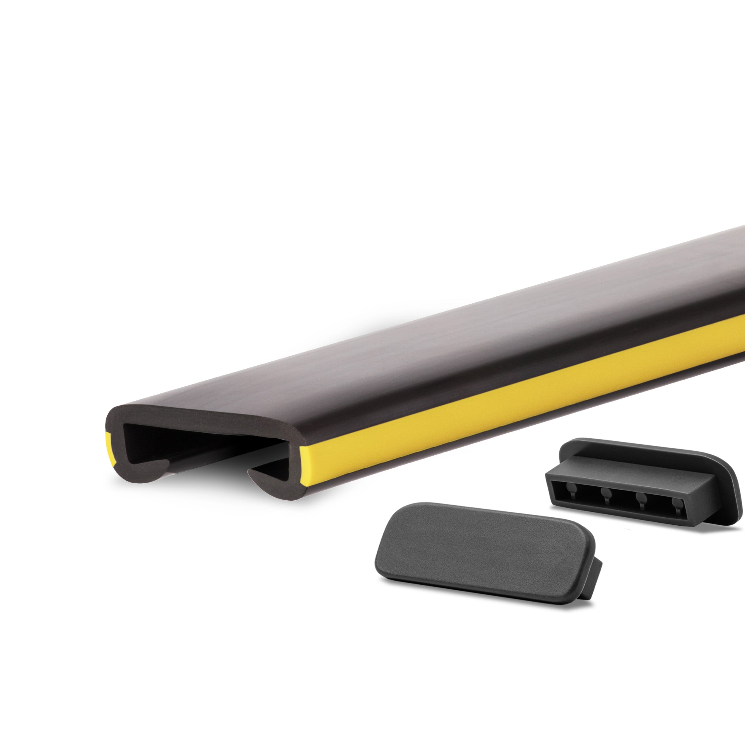 Poręcz schodowa PVC LUX 40x8 mm - antypoślizgowa nakładka na poręcz - 100 cm, czarno-żółta