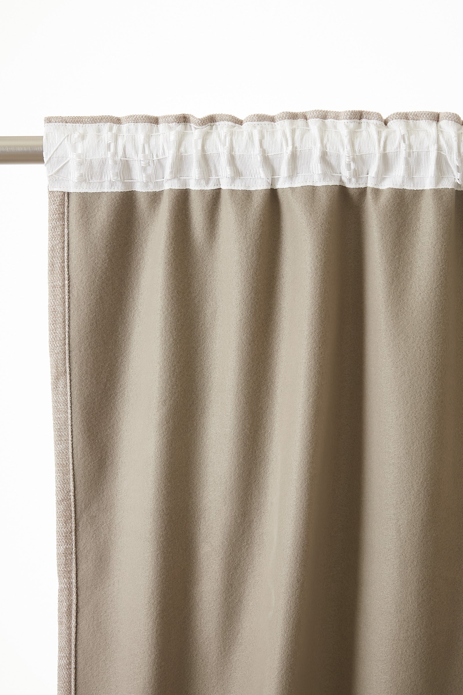 Lot de 2 Rideaux Blackout Beige lin 140 x 260 cm – Occultant Polaire – Galon Fronceur - 4