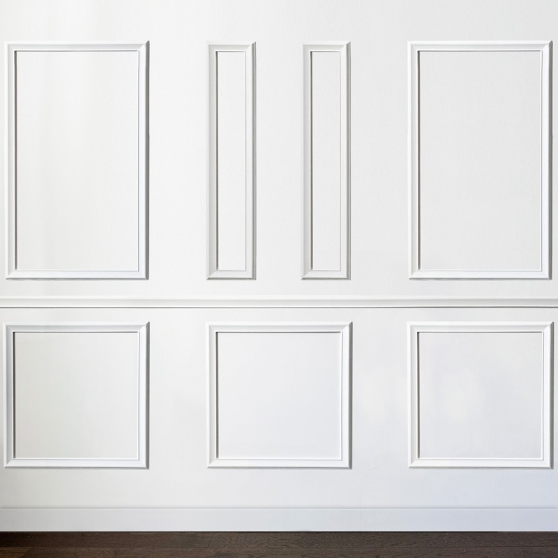 Kit de moldura de pared apolline c en pino macizo de las landas - listo para pintar - 99deco