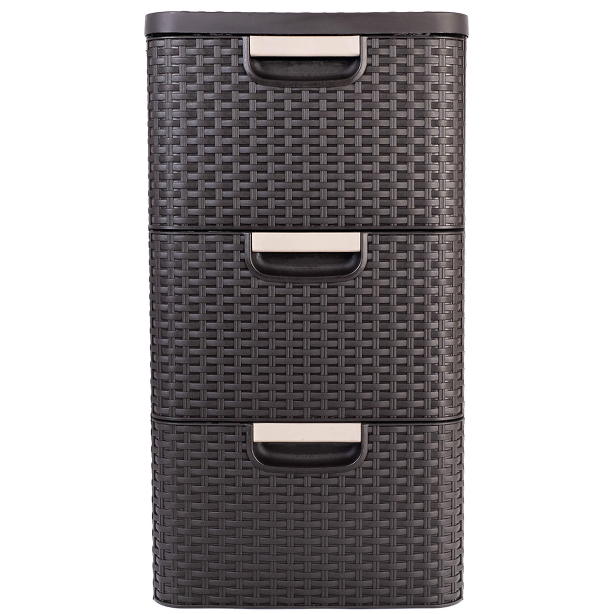 CURVER REGAŁ Z 3 SZUFLADAMI SZAFKA KOMODA ŁAZIENKOWY RATTAN BRĄZOWY 3x14L