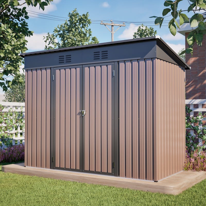 Cabane de jardin de 2,4 x 1,2 m, résistante aux intempéries, spacieuse ...