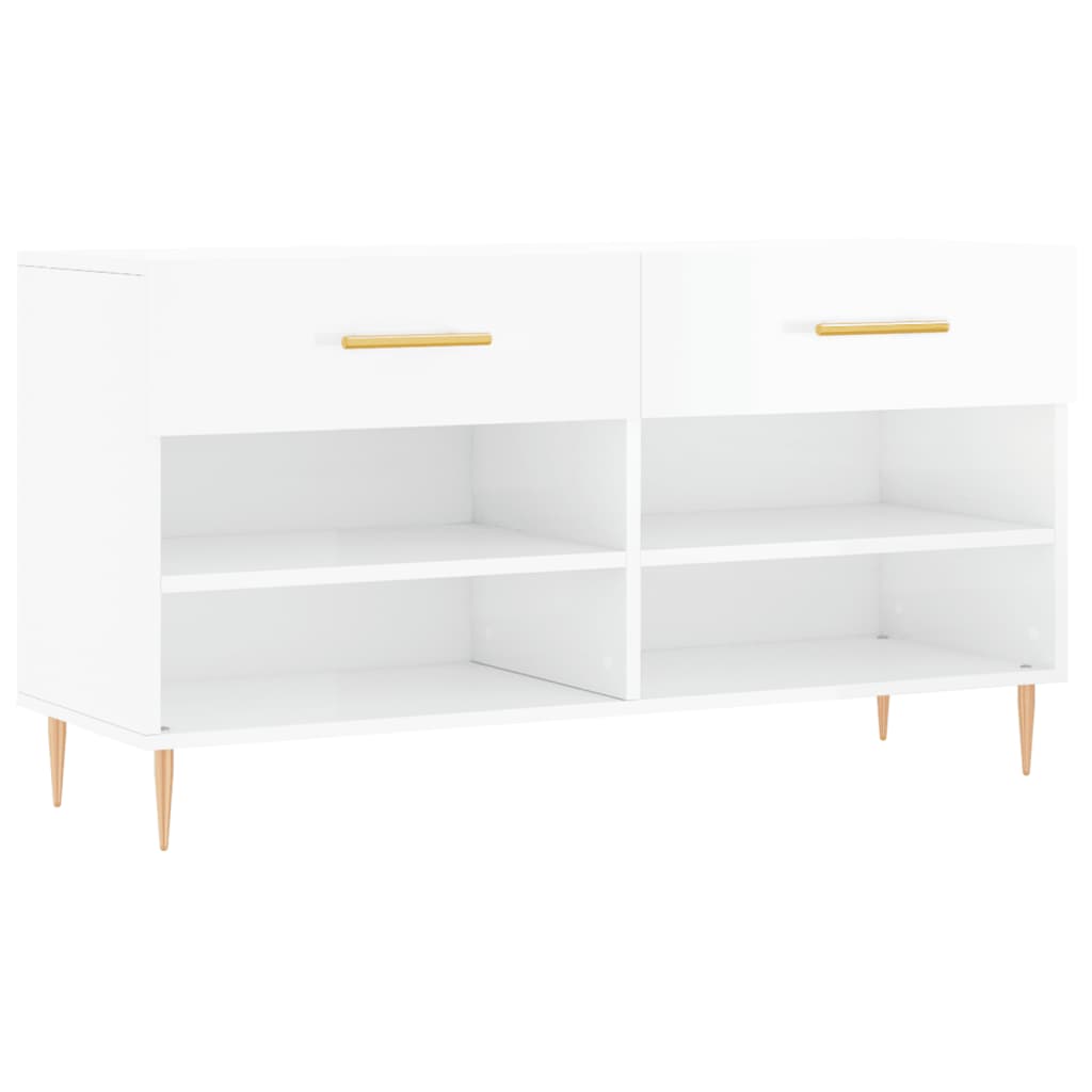 Banc à Chaussures Blanc - Bois D'ingénierie - 82x32x50 Cm - Neuf En Boîte