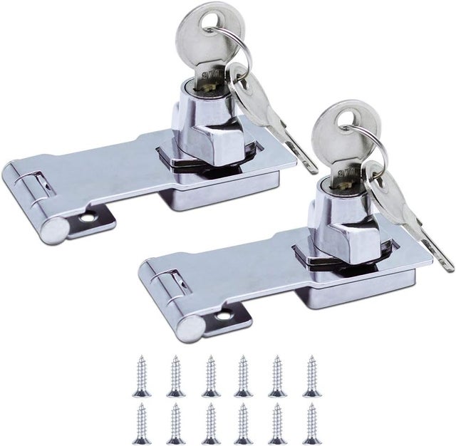 SAFYY - 1 Cerrojo Deslizante, Cerradura De Puerta De Acero Inoxidable Sólido 304 Resistente Con Orificio Para Candado, Acabado Galvanizado Para Puerta, Valla De Madera, Cobertizo, Bodega, Color Negro