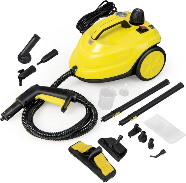 Limpiador a Vapor de 2000 W, Máquina de Limpieza de 1,8 L de Capacidad de Agua con Accesorios, Escoba de Vapor para Alfombras, Sofá,