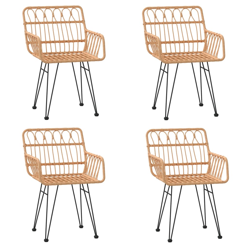 Set da pranzo mobili da giardino mobili da esterno 5 pezzi in resina intrecciata 02_0014328 - 2