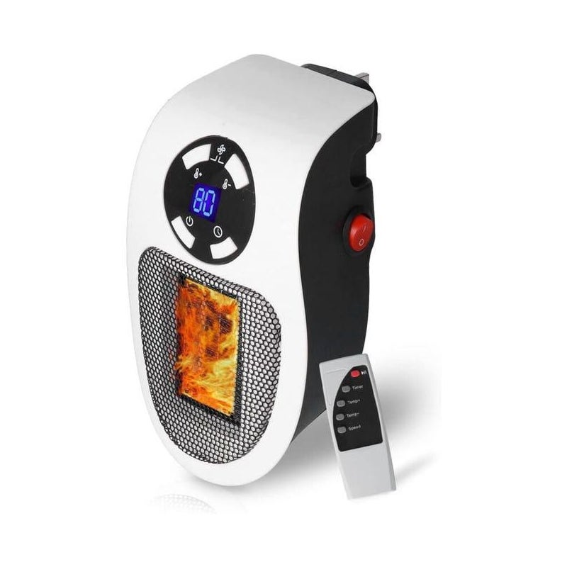 Mini grzejnik, przenośny grzejnik elektryczny 500 W, energooszczędny grzejnik ceramiczny PTC z pilotem zdalnego sterowania
