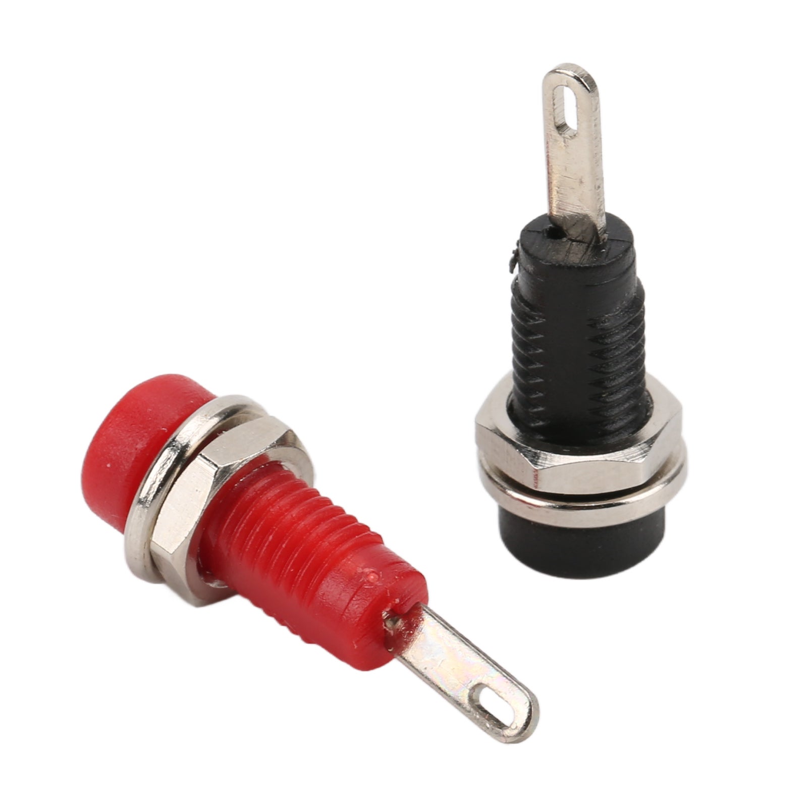 Adaptateur de prise jack banane 2 mm J.40003 pour montage sur panneau avec borne de connexion et feuille à ressort interne, noir et rouge - 3