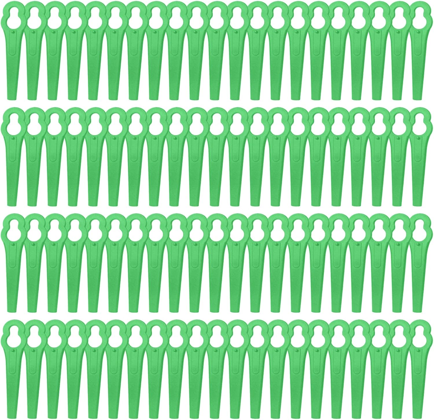 100 szt. plastikowych ostrzy zamiennych – ostrza do kosiarki, ostrza do trymerów, plastikowe ostrza do podkaszarki akumulatorowej – zielone