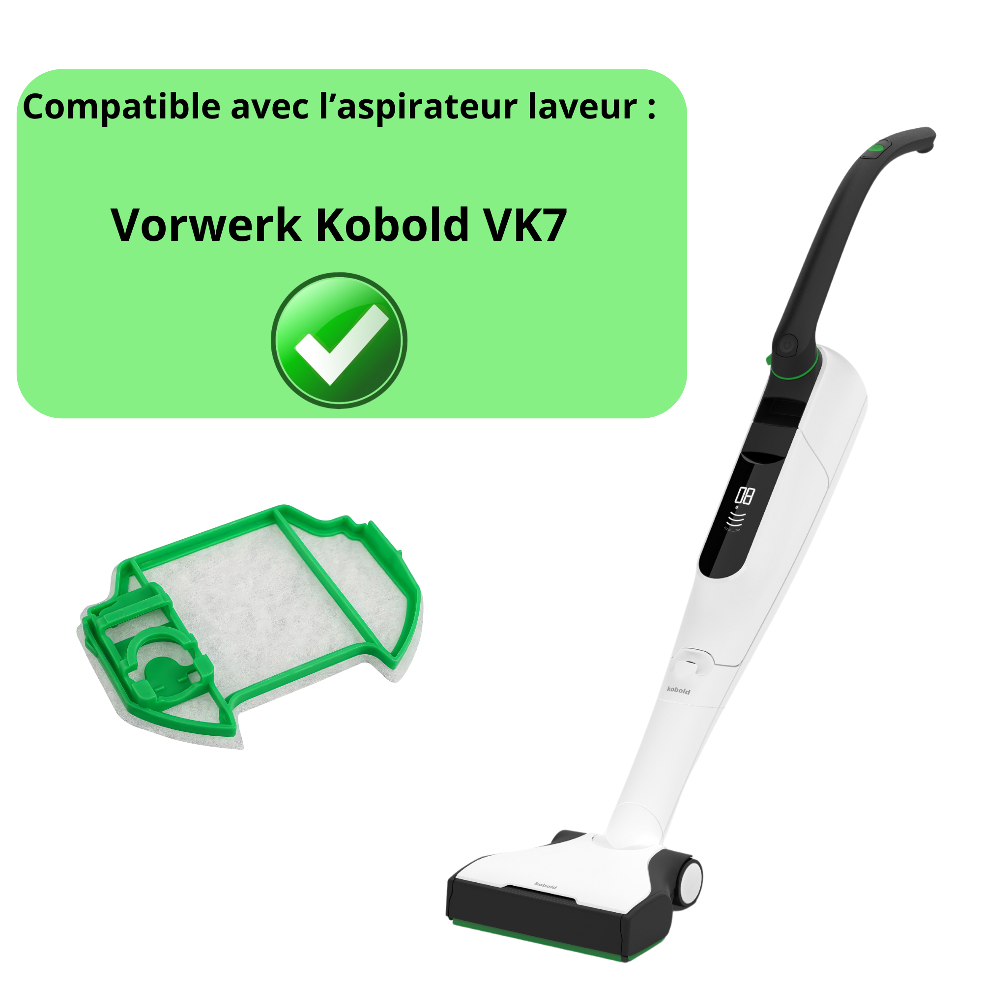 Filtre moteur pour aspirateur laveur Vorwerk Kobold VK7 [Lot