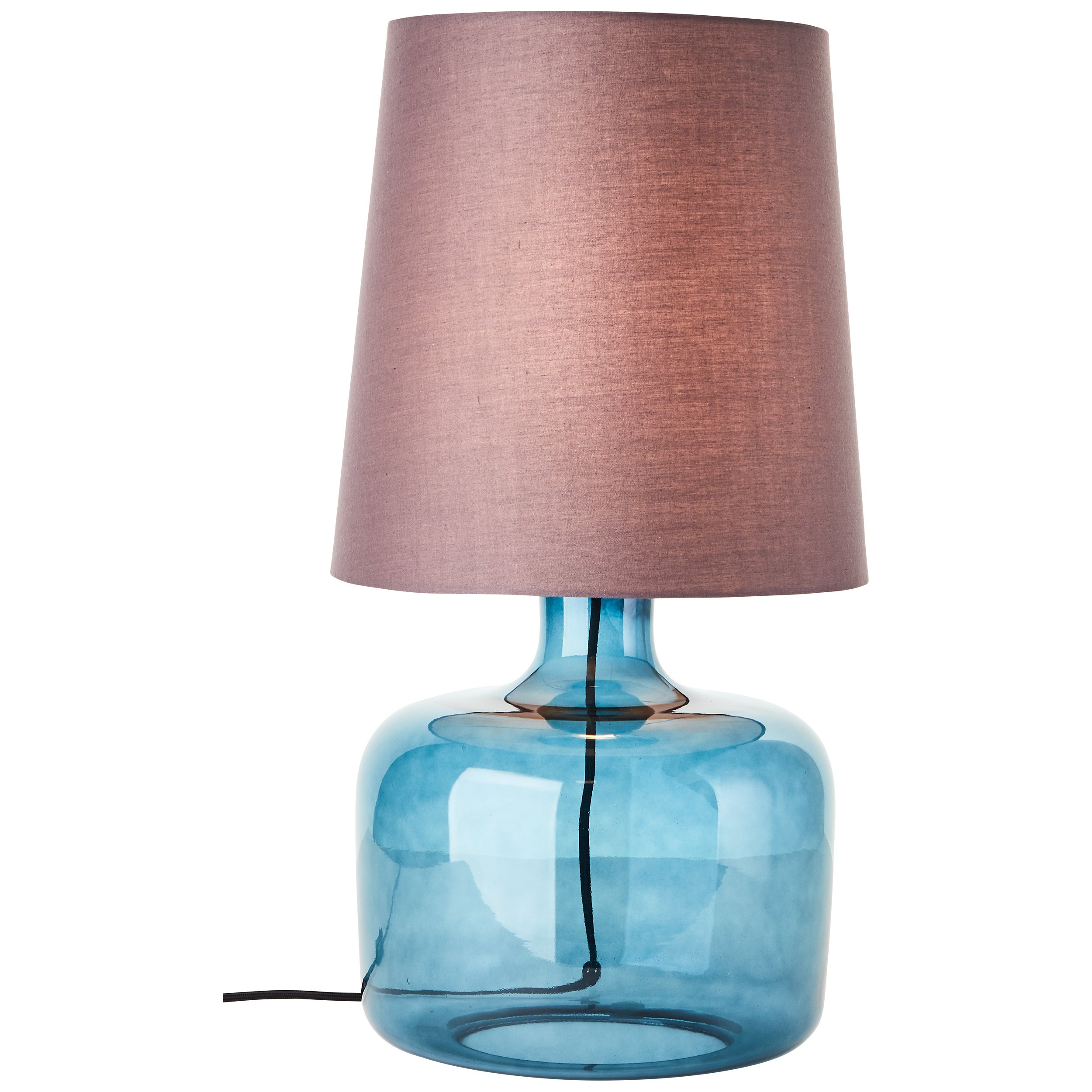 Brilliant Hydra lampa stołowa 57cm taupe/ciemnoniebieskie szkło/przewód tekstylny przełącznik 1x A60, E27, 60 W, nadaje się do zwykłej żarówki (brak w