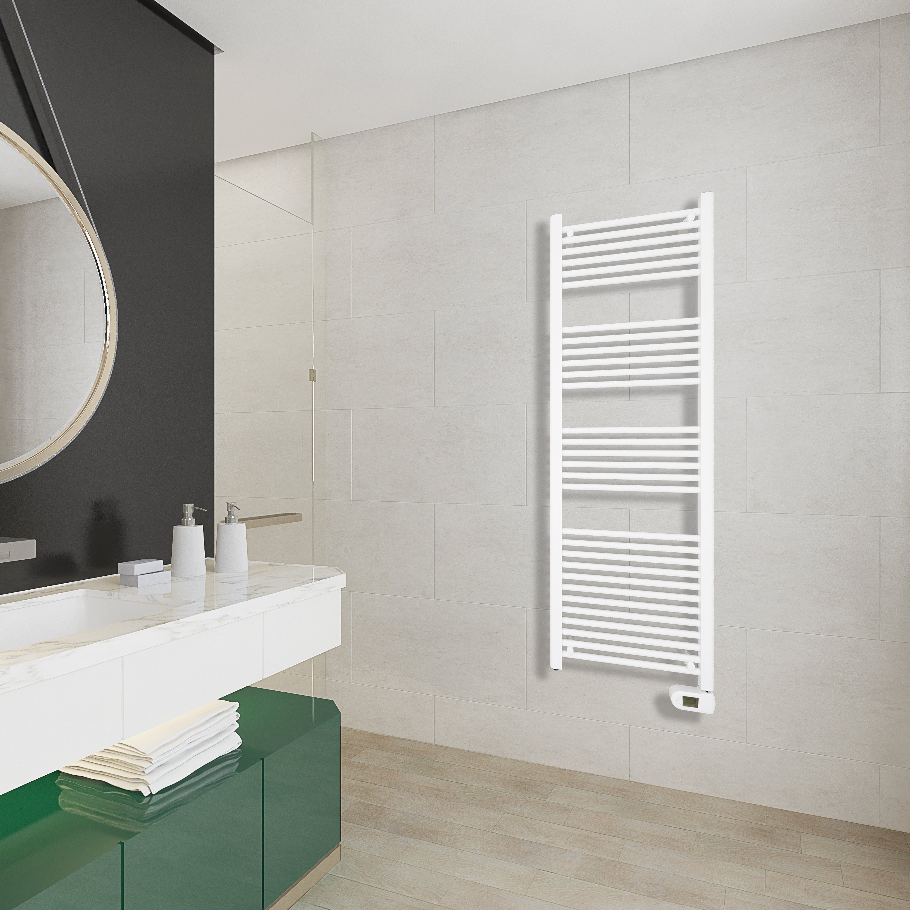 OCEAN SècheServiette électrique, 1620 x 500 mm Blanc 700W, Radiateur — free download