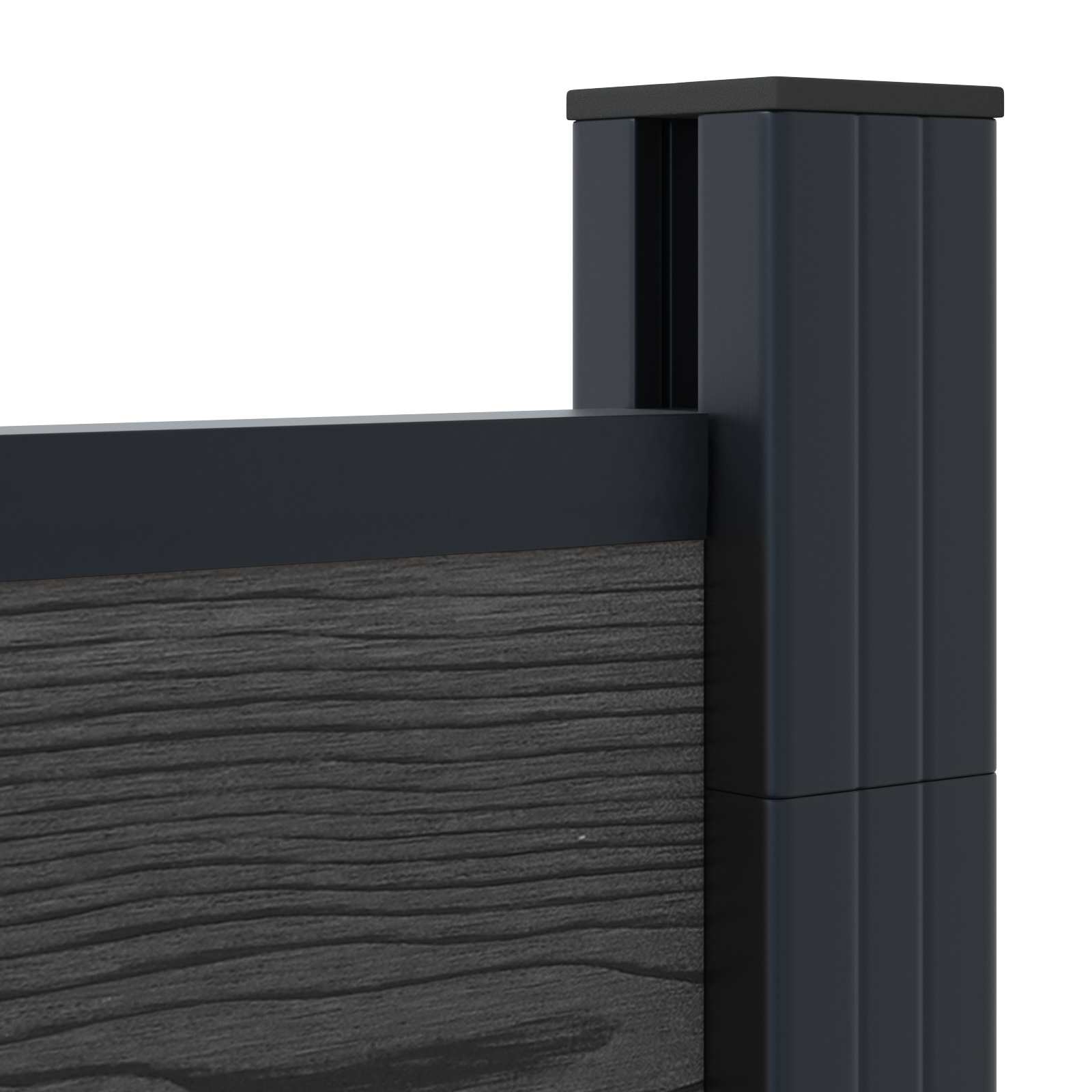 Ensemble de clôture 175 x 186 cm WPC et aluminium noir - 5