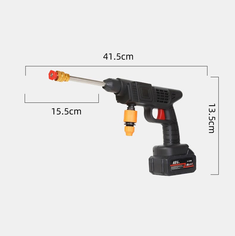 Pistola ad acqua per autolavaggio ad alta pressione senza fili, pistola ad acqua ricaricabile per la pulizia domestica con batteria, nera - 2
