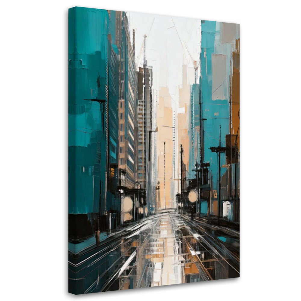 Obraz nowoczesny, Miasto Ulica Turkusowy 40x60
