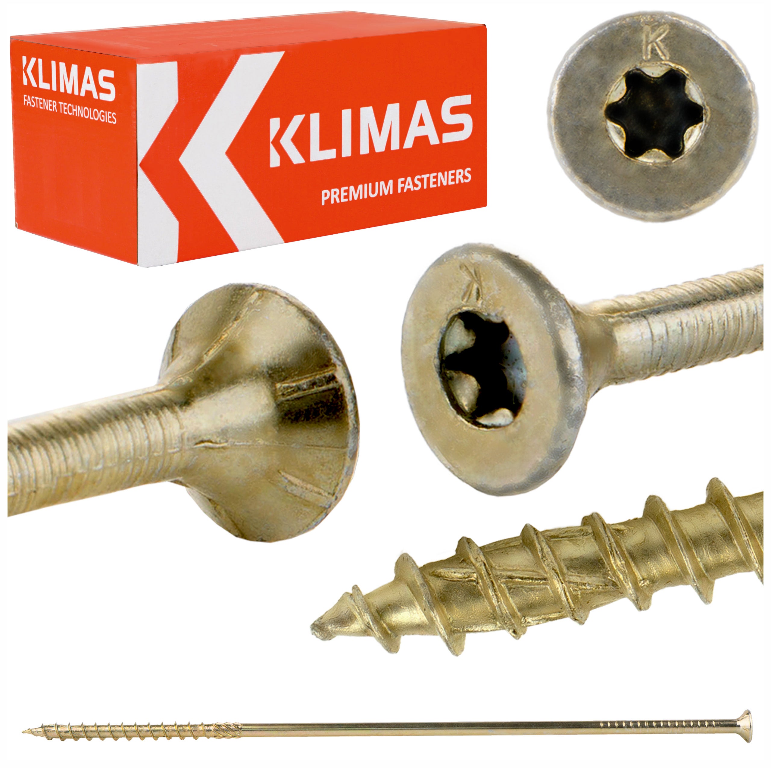 Wkręty do drewna konstrukcyjne Klimas WKCS 8x300 mm z łbem stożkowym 50szt