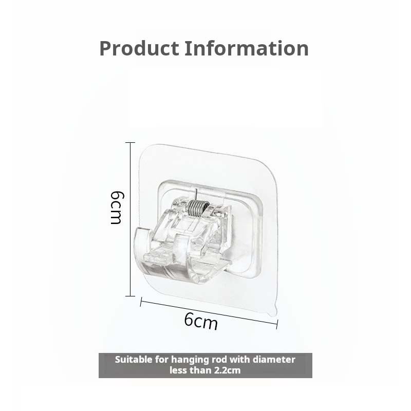 Ysimple 6 staffe autoadesive per asta per tenda, porta asciugamani, ganci per asta da parete, per cucina, bagno, cucina, bagno, cucina, colore: nero