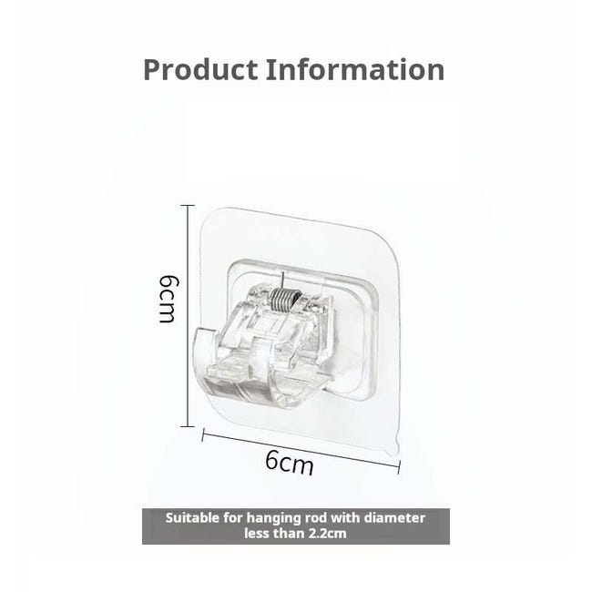 Ysimple 6 staffe autoadesive per asta per tenda, porta asciugamani, ganci per asta da parete, per cucina, bagno, cucina, bagno, cucina, colore: nero Ysimple 6 staffe autoadesive per asta per tenda, porta asciugamani, ganci per asta da parete, per cucina, bagno, cucina, bagno, cucina, colore: nero