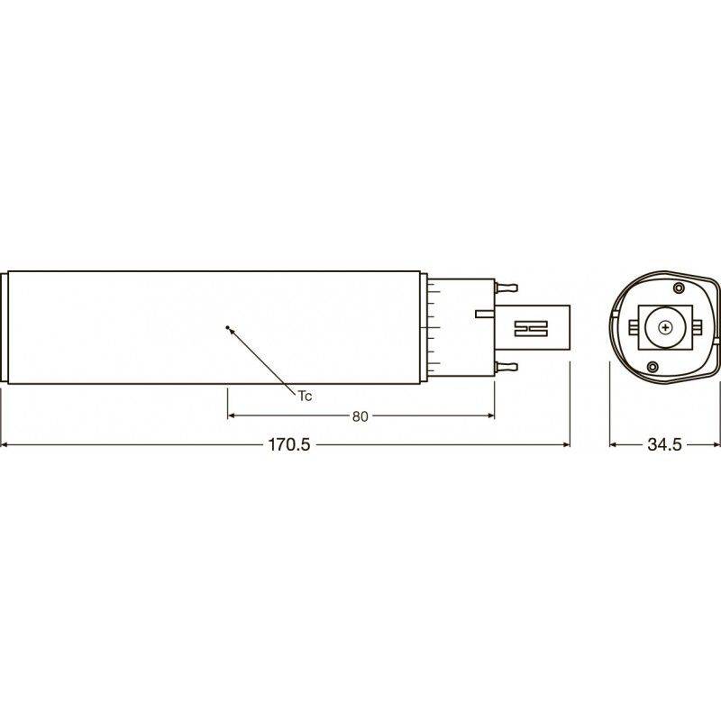 OSRAM OSRAM DULUX D LED EM & AC MAINS / Tubo LED: G24d-3, Lunghezza: 171 mm, 10 W, 26 W sostituzione per, opaco, Cool White, 4000 K - 5