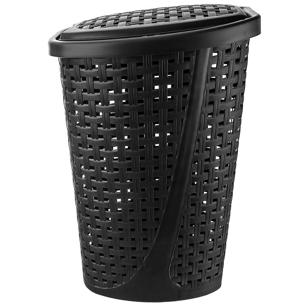 Kosz na pranie plastikowy czarny 45 l - 6