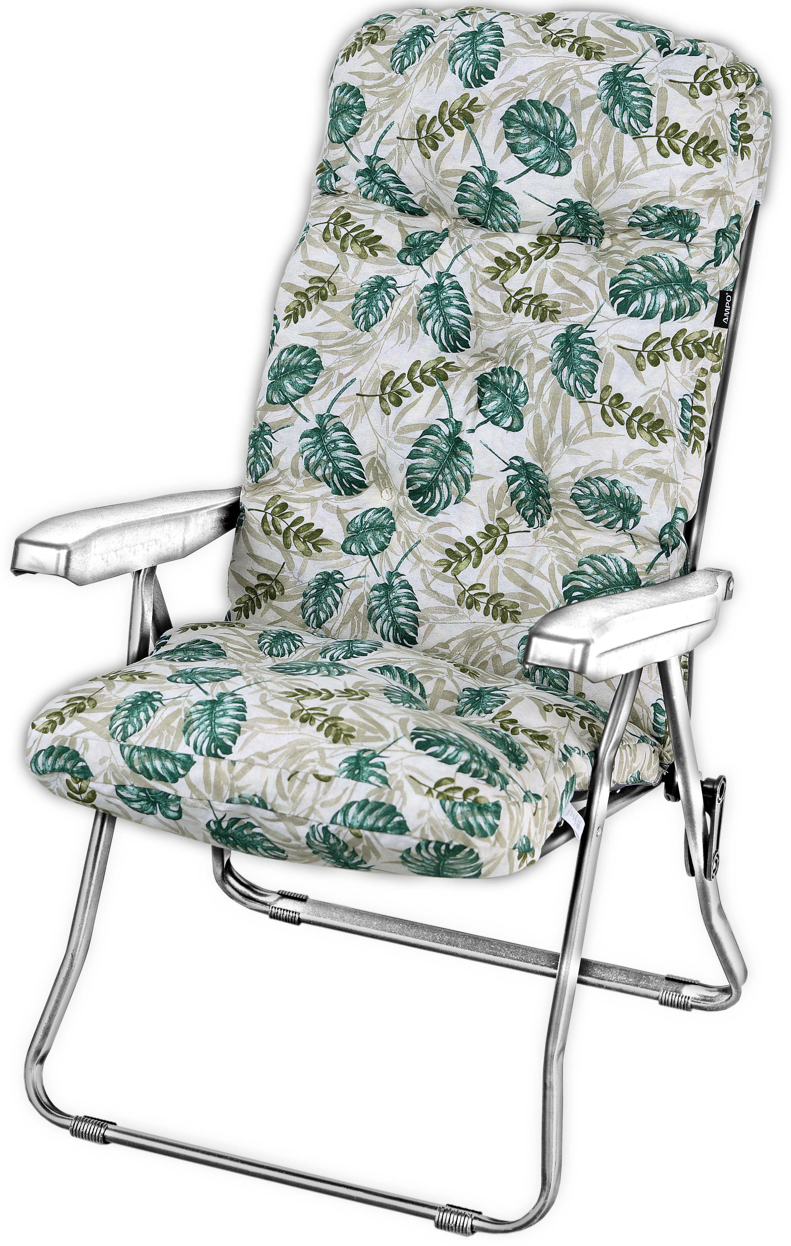 Poduszka na leżak bez podnóżka AMPO gruba zielony biały 1 szt.