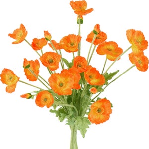 3 fiori artificiali di papaveri rossi, 58 cm, fiori artificiali in seta con steli, steli di fiori finti per matrimoni, feste, giardino, esterni, interni, decorazioni floreali per tavolo (rosso