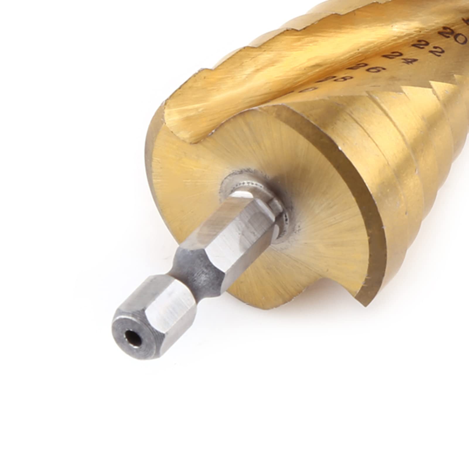 1 foret étagé à revêtement en acier rapide à cannelure hélicoïdale, tige hexagonale, outils électriques 4-32 mm - 9