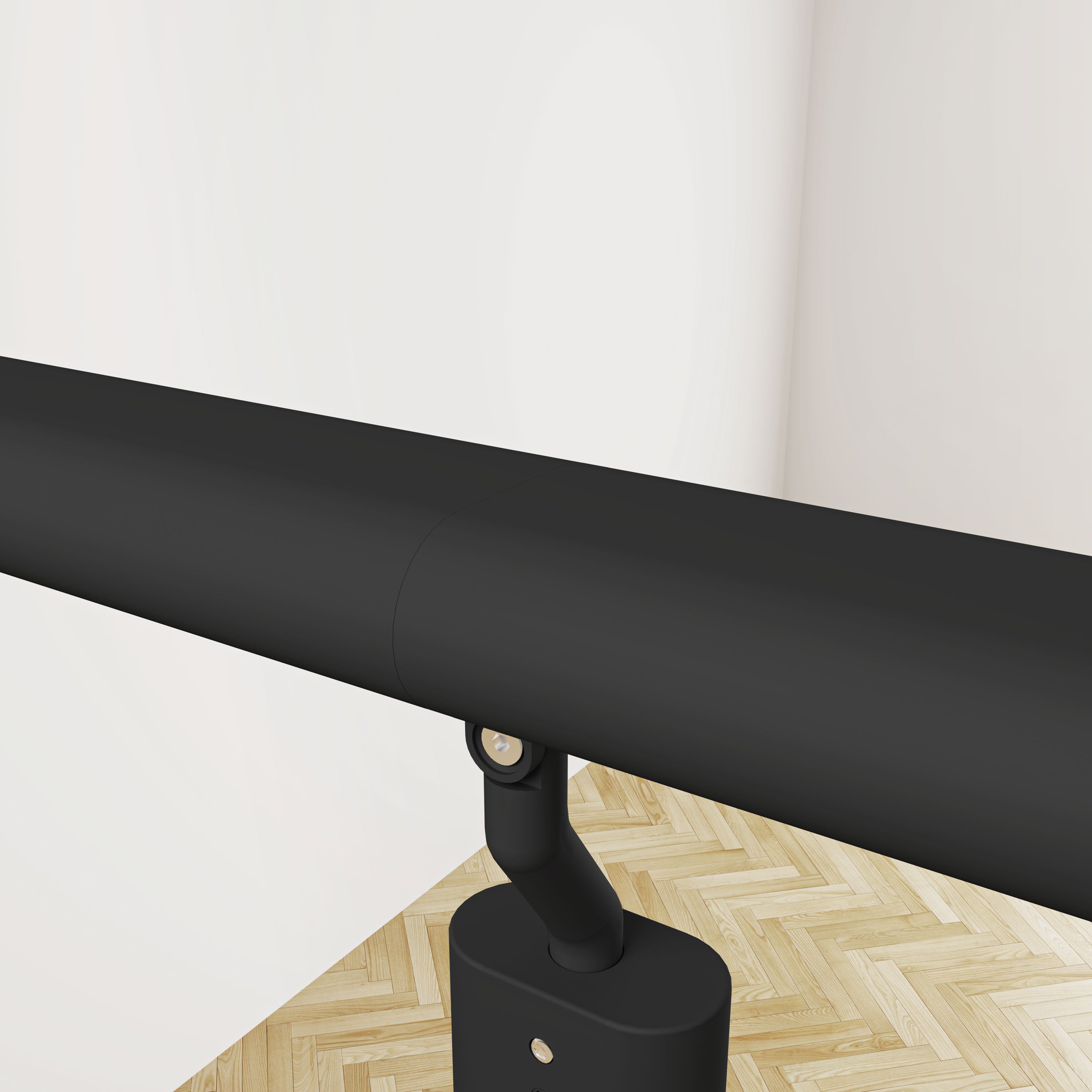 Garde-corps - Aluminium Noir - 200cm - Avec 5 traverses et 1 main courante - Intérieur et extérieur - Rampe d'escalier pose à plat - 4