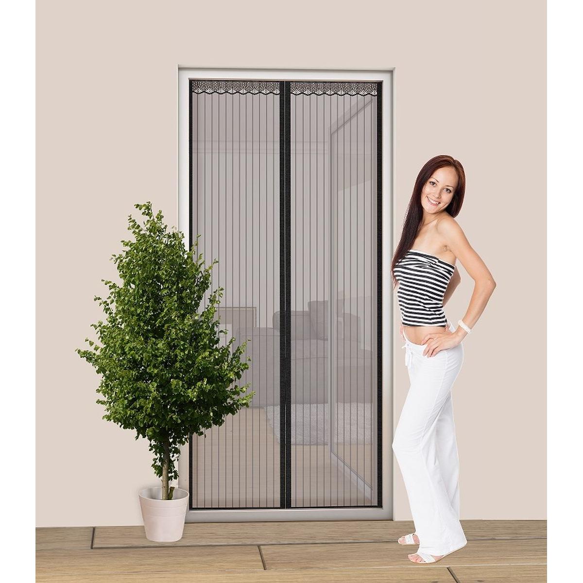 Moskitiera drzwiowa lamelowa 100x220 cm z zamknięciem na magnes czarna - 3